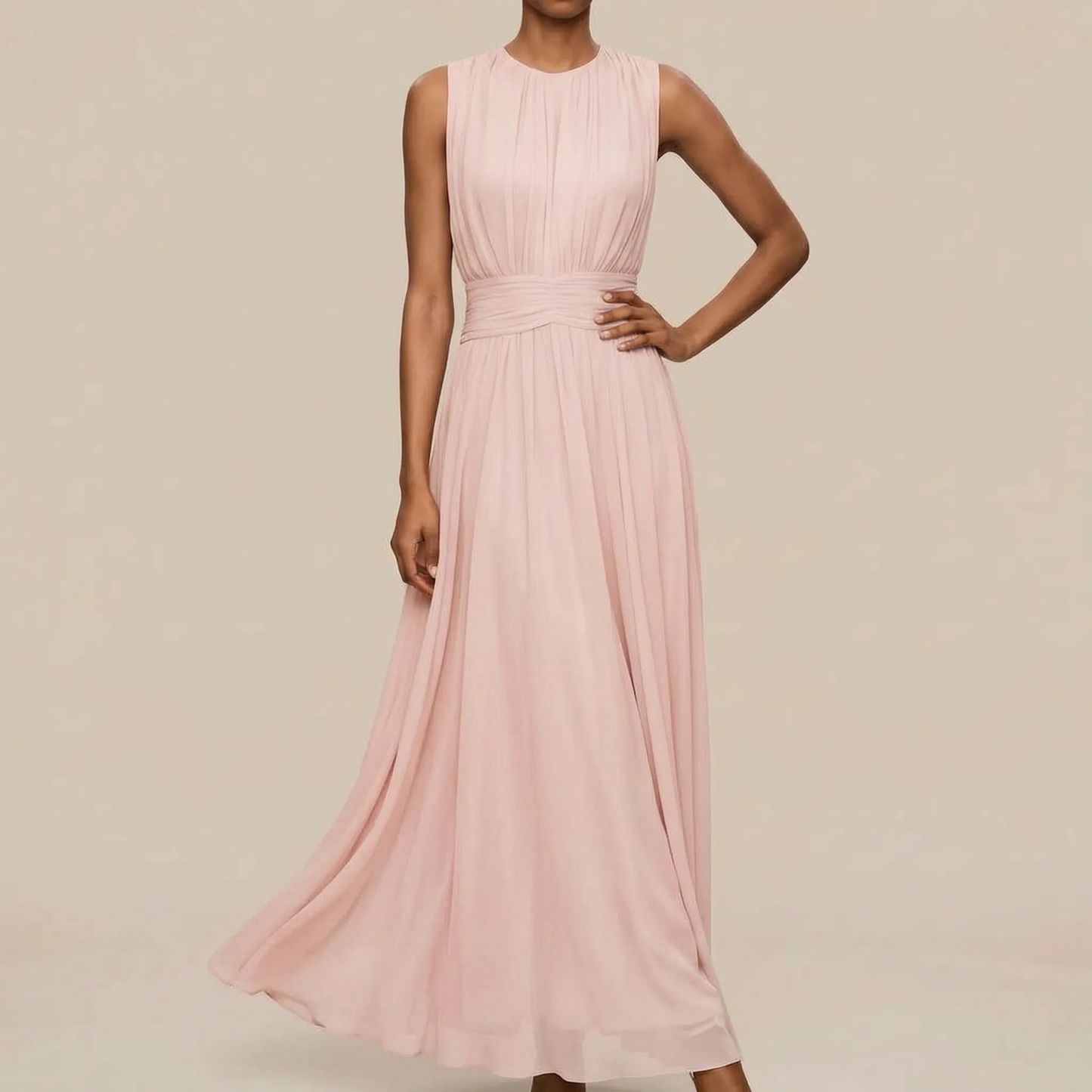 Alys | Ärmelloses Midikleid Mit Raffungen