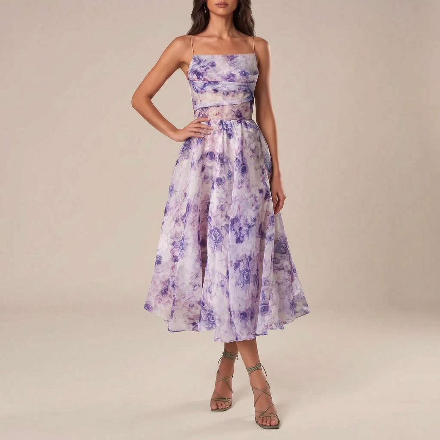 Botana | Romantisches Midikleid Mit Floralem Muster