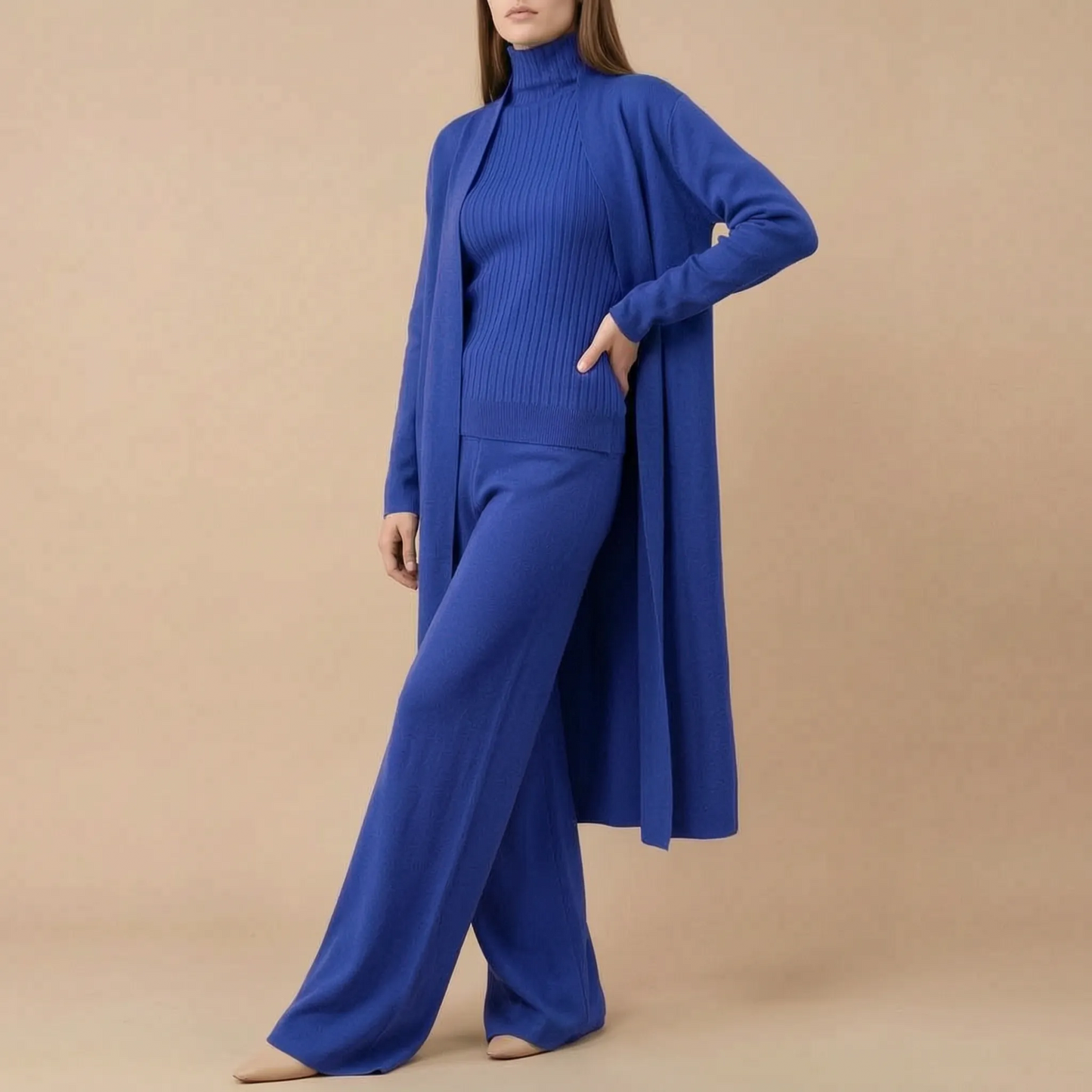 ComfyChic | Dreiteiliger Eleganter Strickanzug