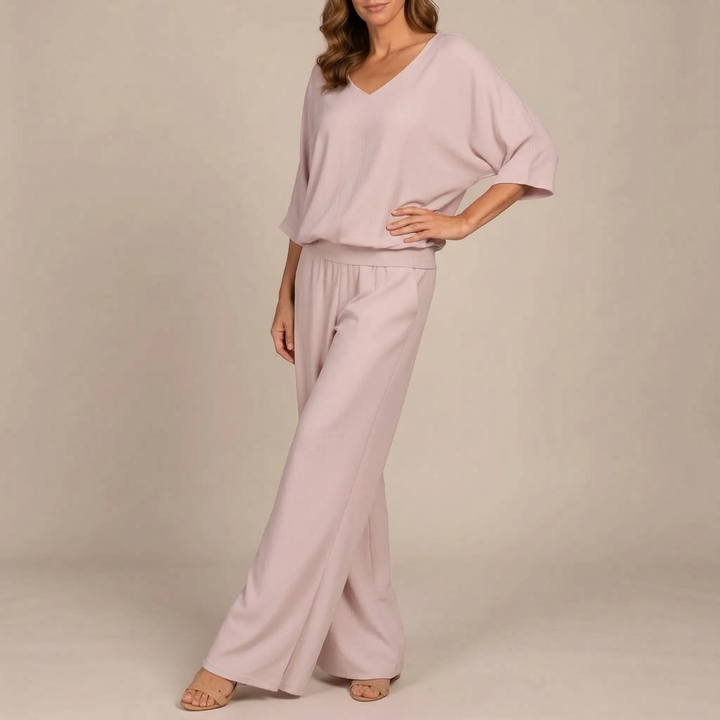 Elevee | Zweiteiliger Asymmetrischer Fließender Festlicher Damen Hosenanzug