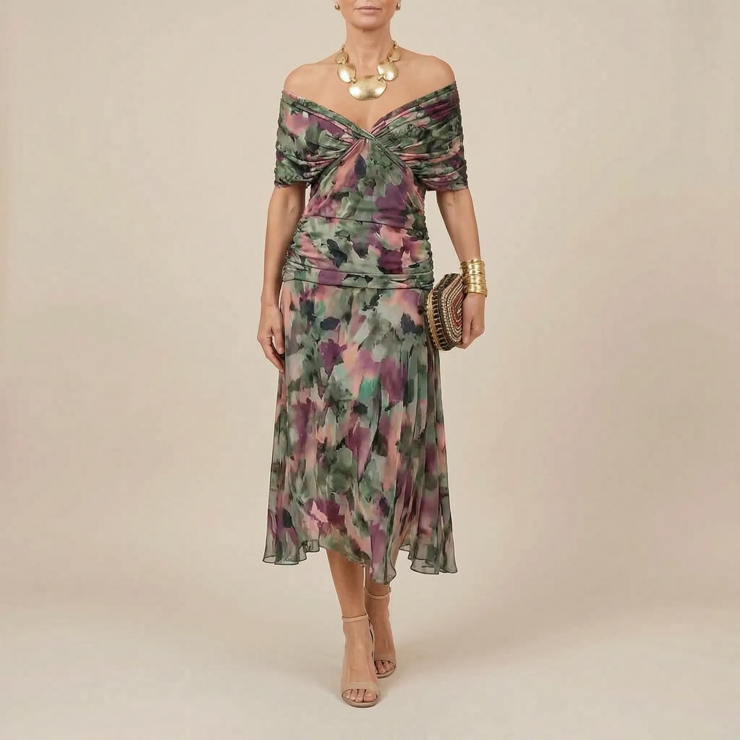 Galaura | Elegantes Maxikleid Mit V-Ausschnitt