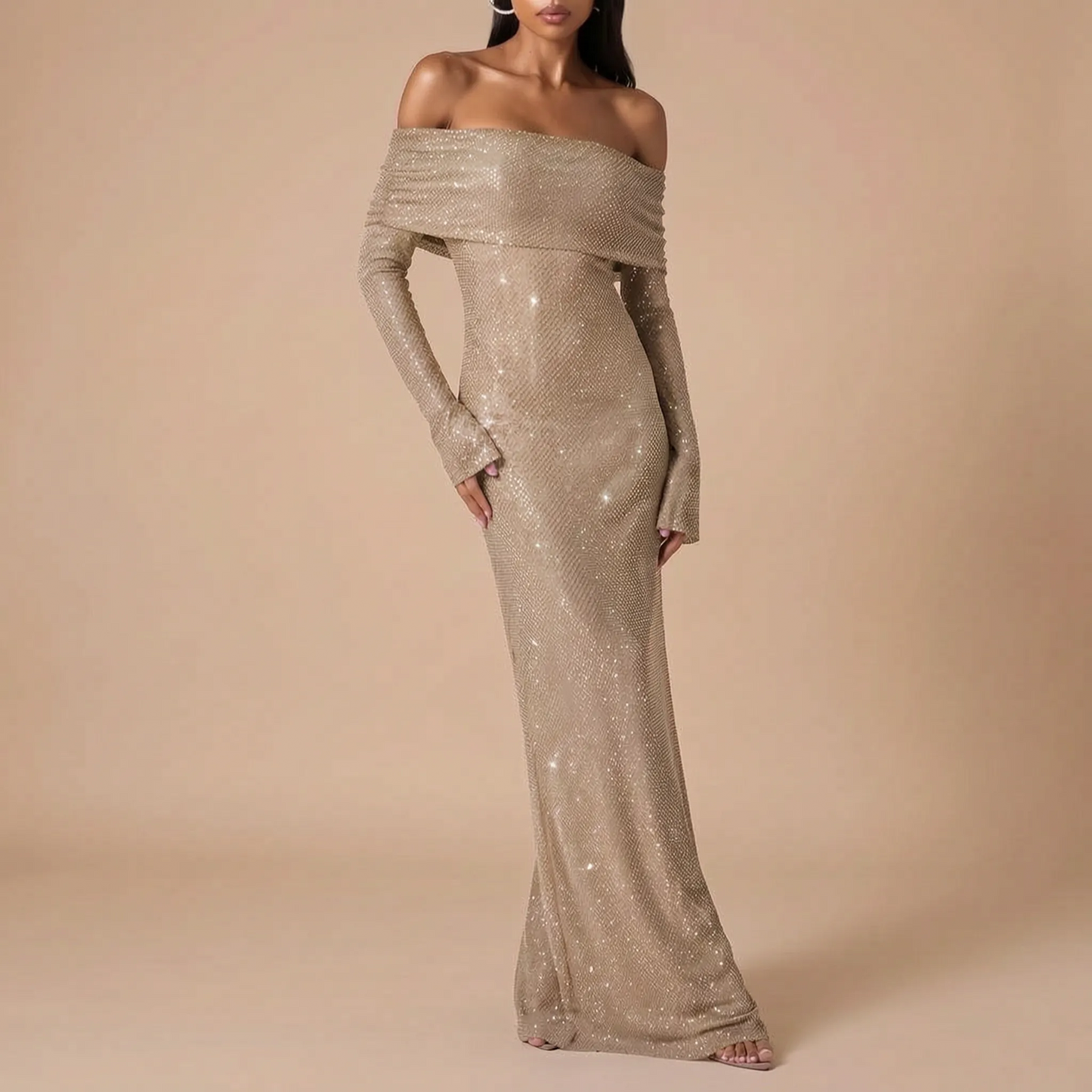 Glitzra | Elegantes Glitzerndes Maxikleid
