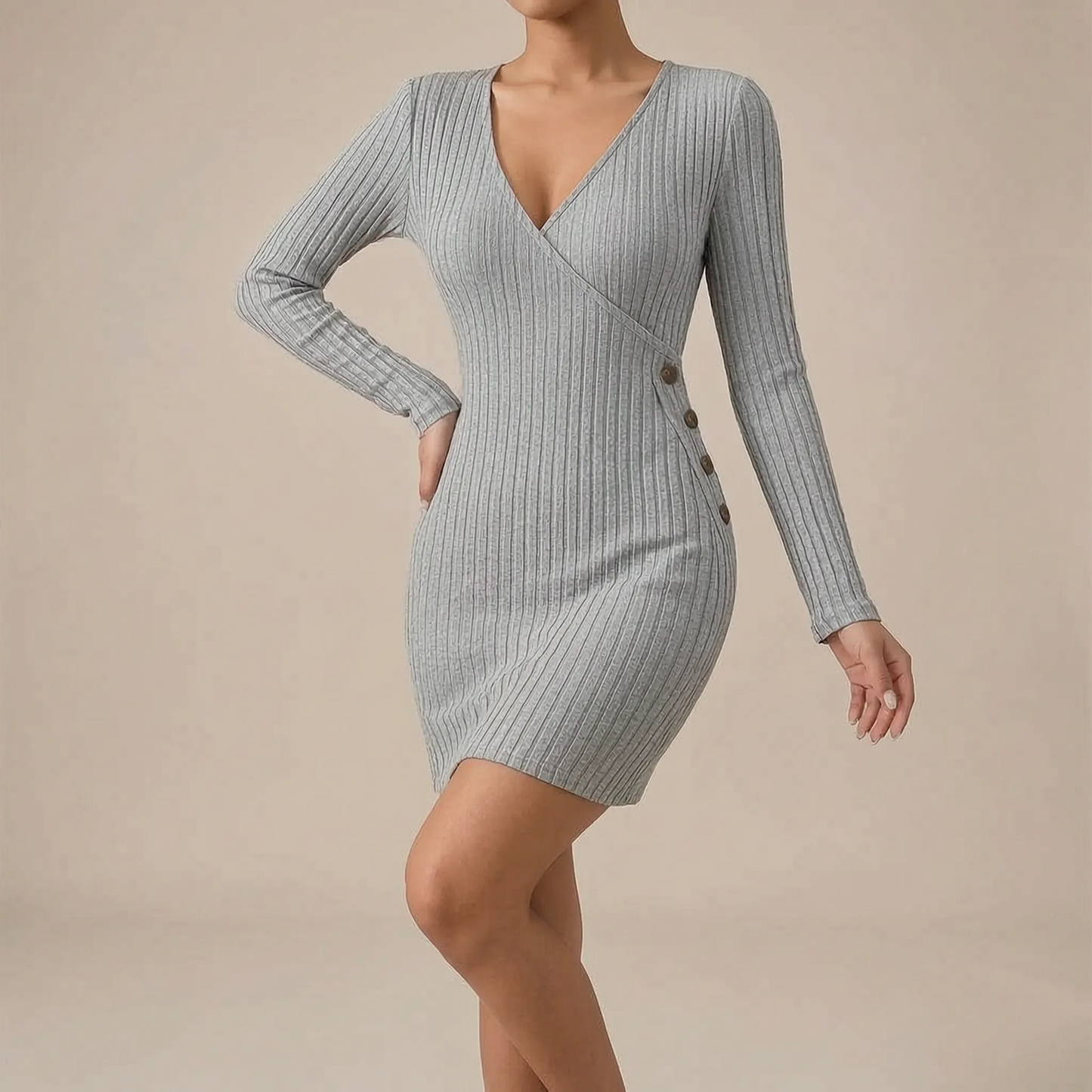Knitella | Elegantes Kurzes Damen Strickkleid