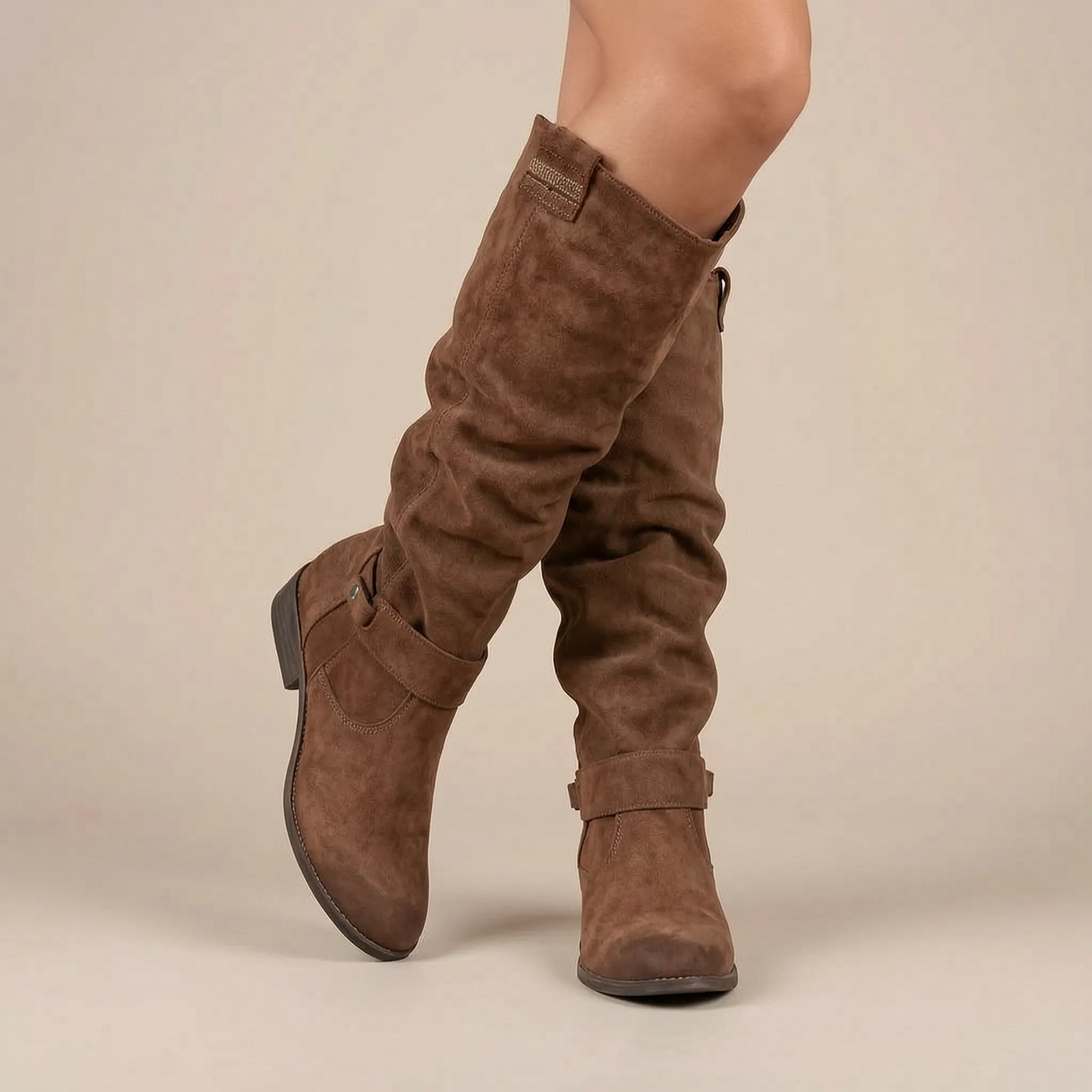 Marvala | Braune Damenstiefel Mit Weitem Schaft