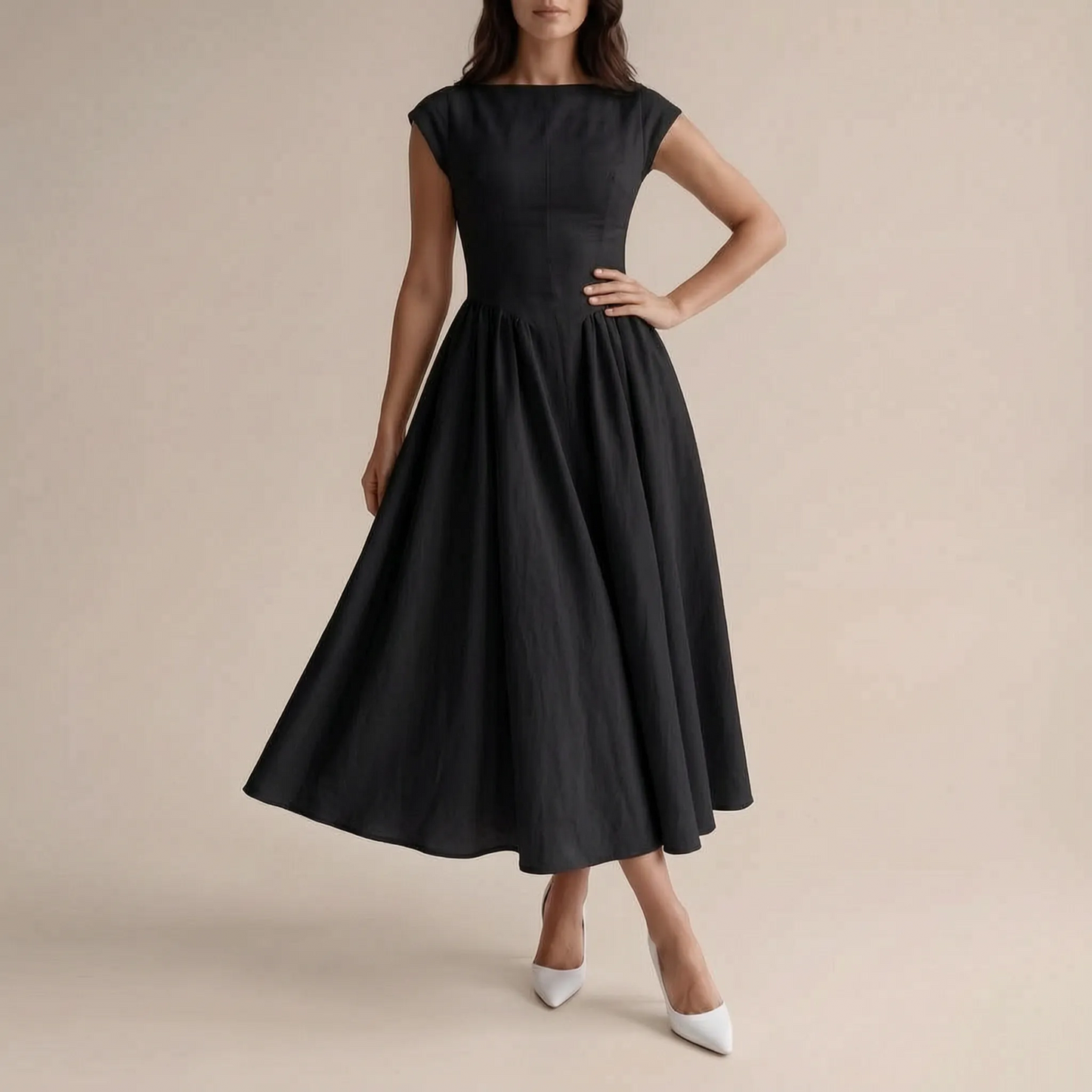 Mivana | Festliches Midikleid Mit Faltenrock
