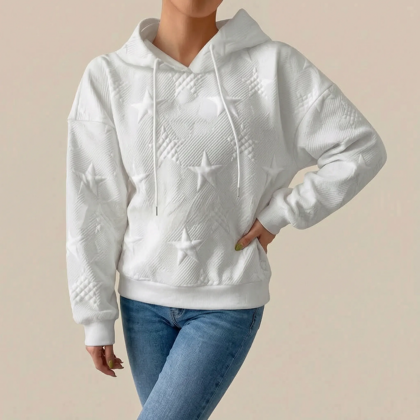 StarCloud | Geprägter Kapuzenpullover Mit Sternmuster