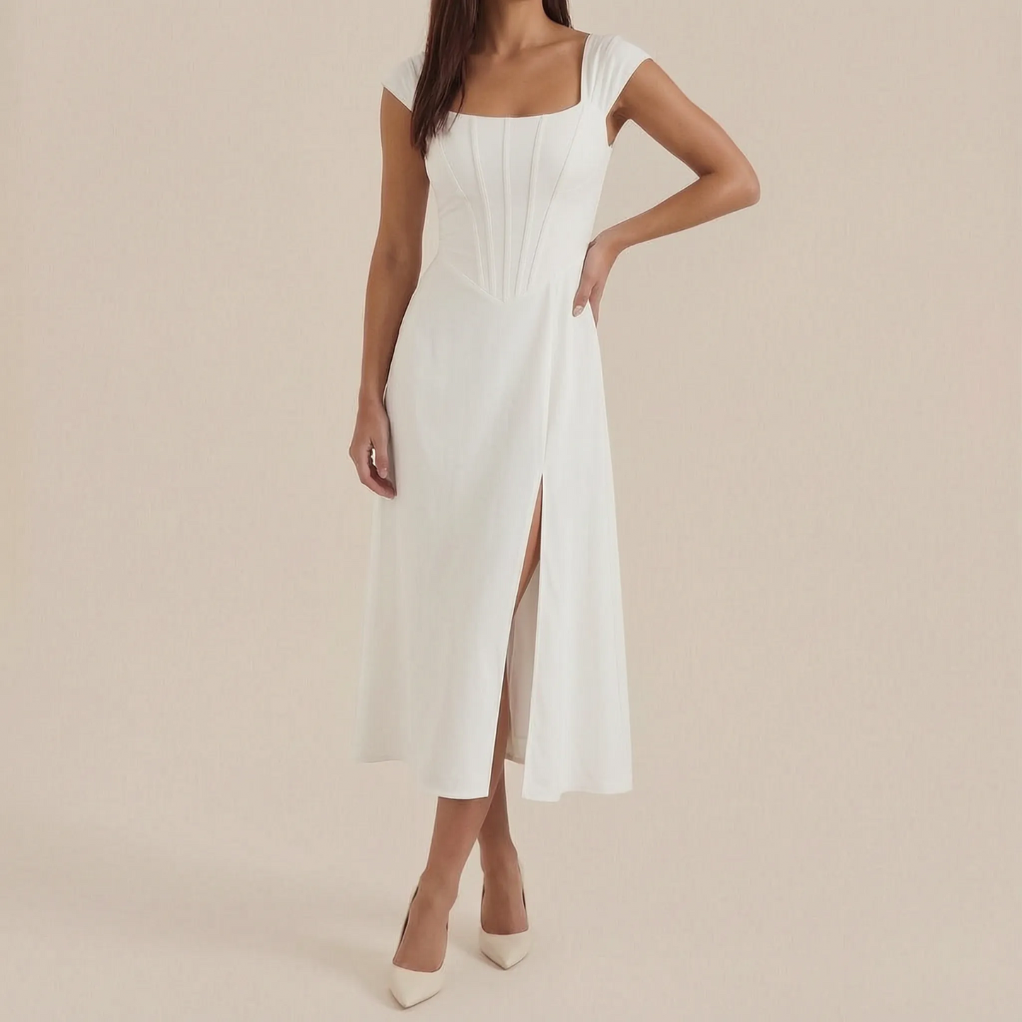 Sumira | Florales Midi-Kleid In A-Linie