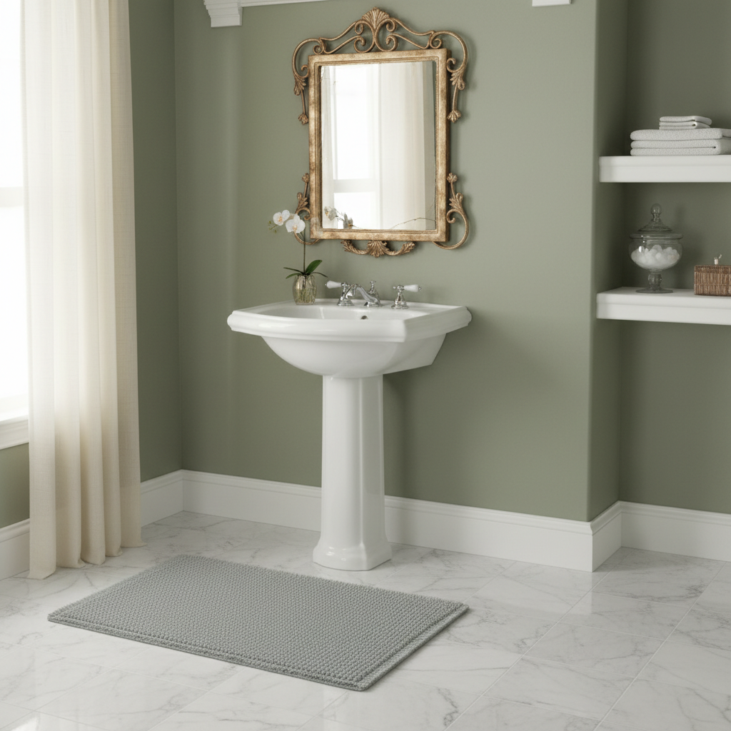 Tappetino da Bagno Antiscivolo con Nappe | Tappetino Waffle