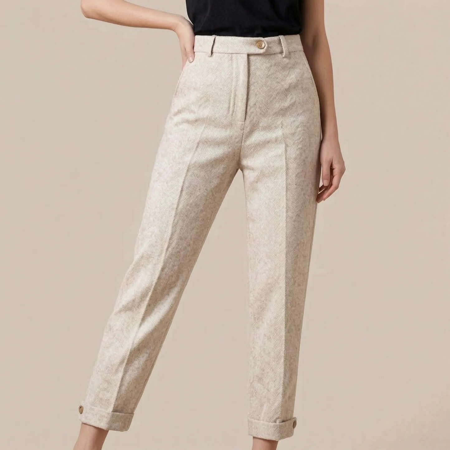 Trovira | Moderne Damenhose Mit Fischgrätmuster