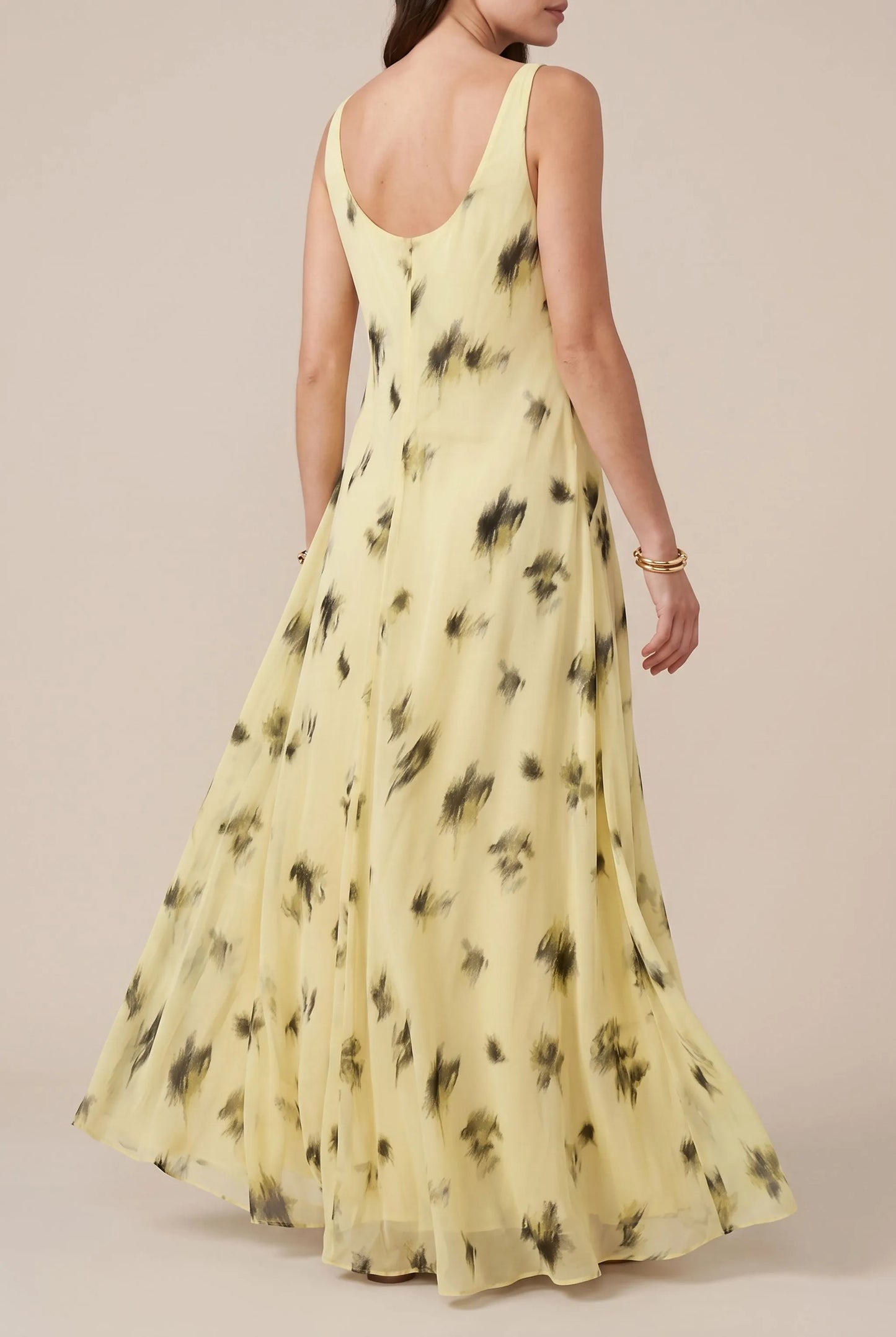 Aeriya | Fließendes Midi-Kleid Mit Abstraktem Print