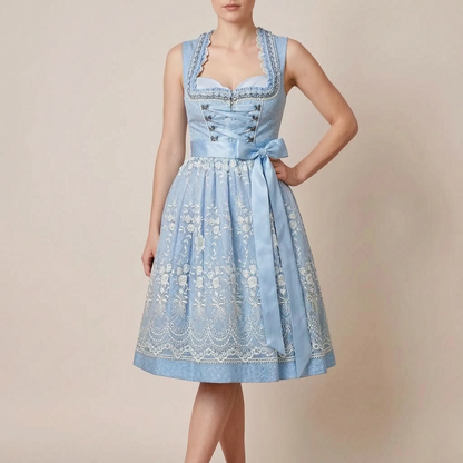 AlpineCharm | Zweiteiliges Dirndl Mit Floraler Schürze