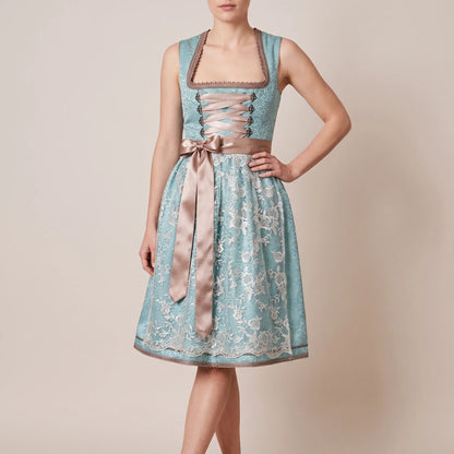 AlpineCharm | Zweiteiliges Dirndl Mit Floraler Schürze