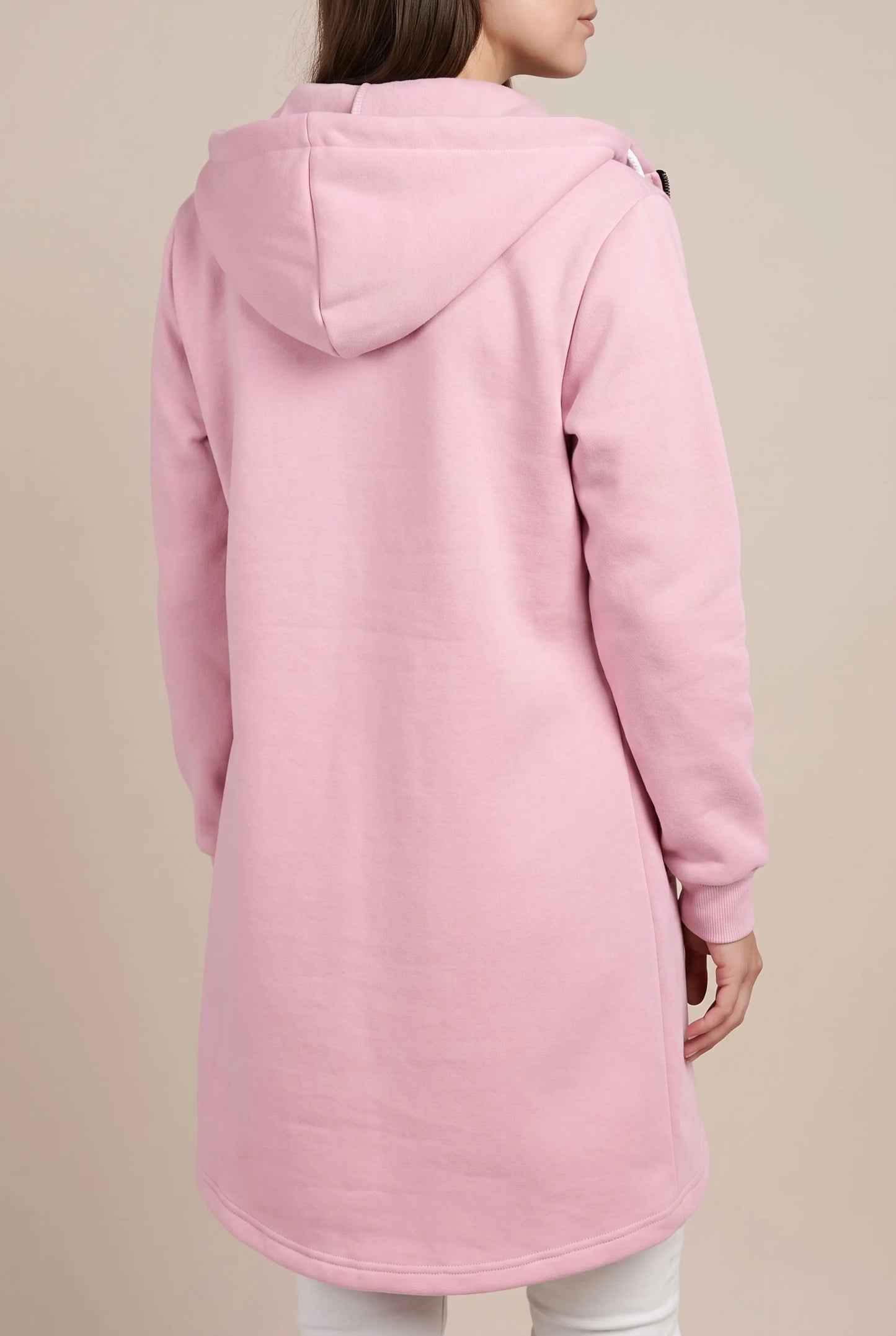 Aluna | Lange Kapuzenjacke Mit Reißverschluss