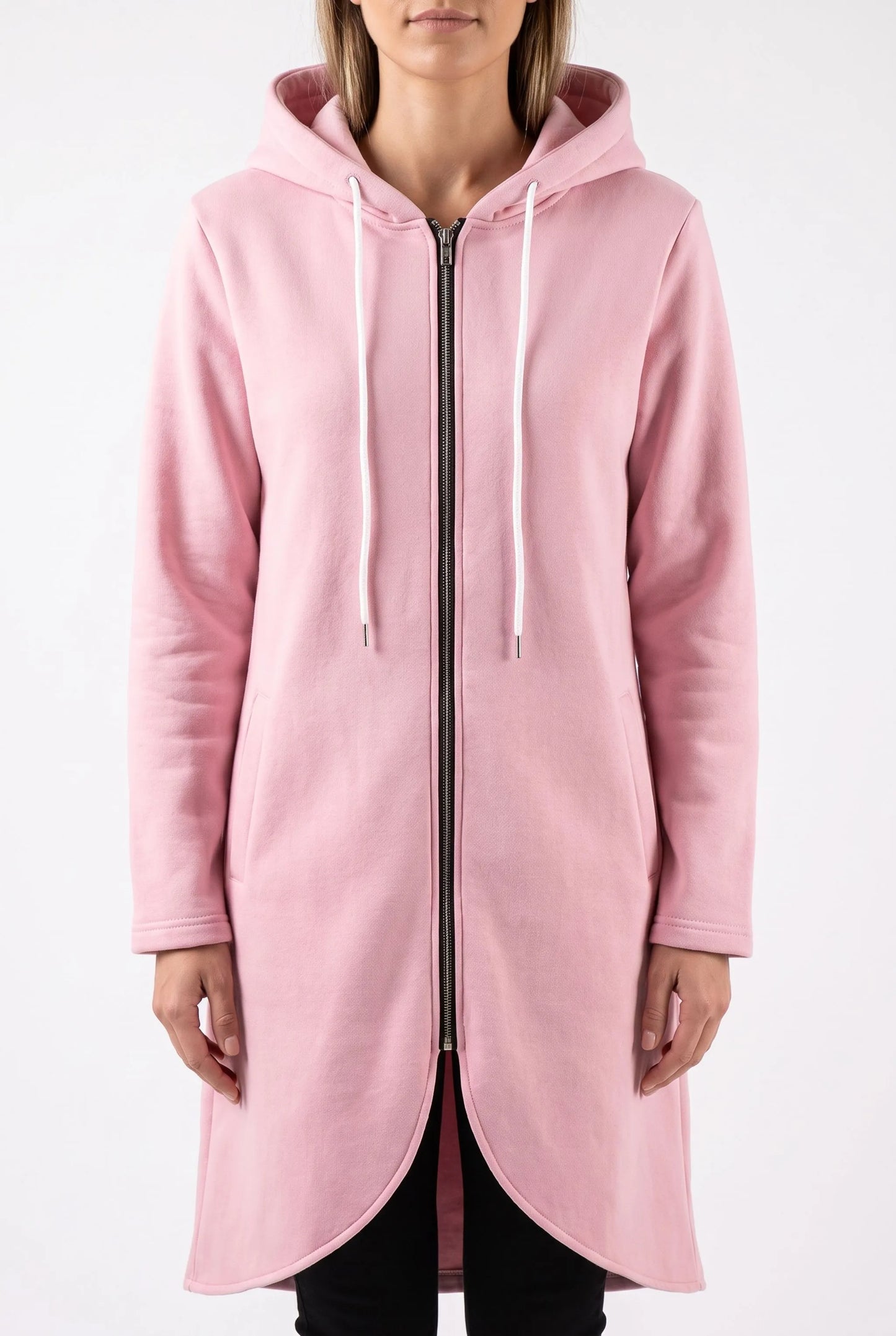 Aluna | Lange Kapuzenjacke Mit Reißverschluss
