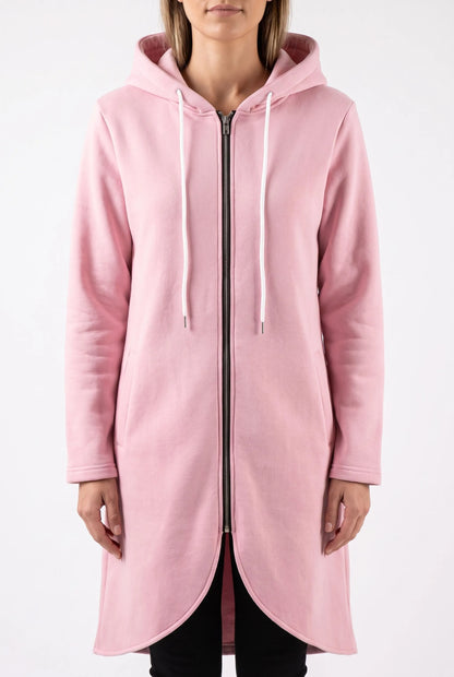 Aluna | Lange Kapuzenjacke Mit Reißverschluss