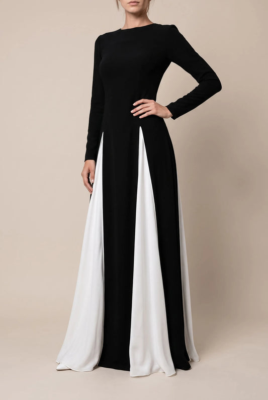 Alveara | Elegantes Zweifarbiges Maxikleid