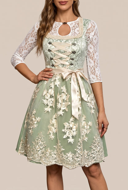 Alveria | Ärmelloses Dirndl Mit Blumenstickerei