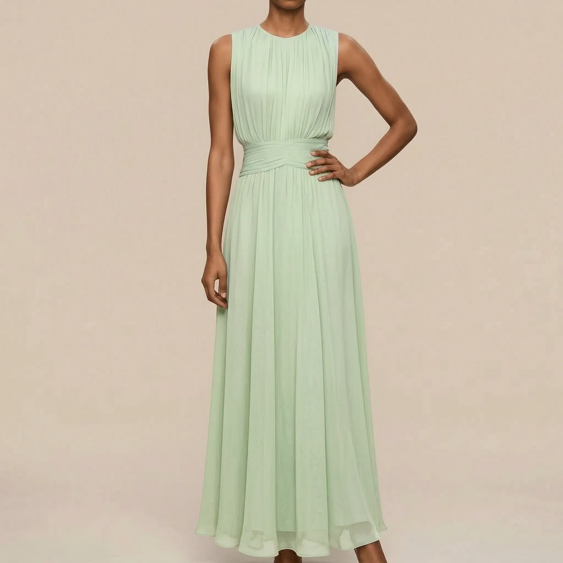 Alys | Ärmelloses Midikleid Mit Raffungen
