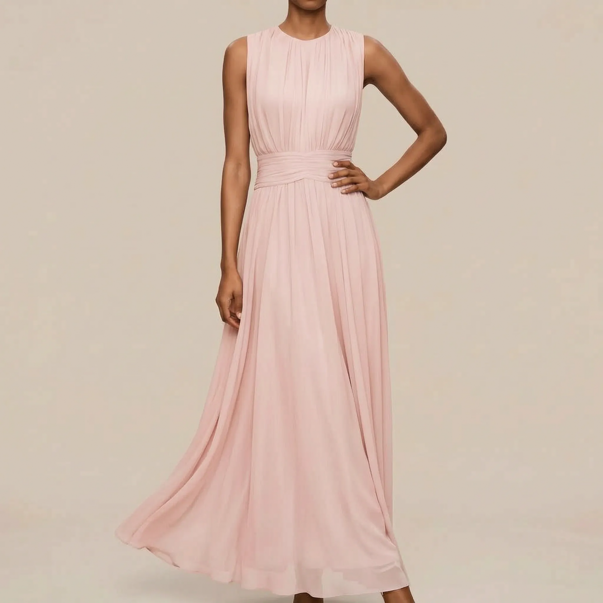 Alys | Ärmelloses Midikleid Mit Raffungen