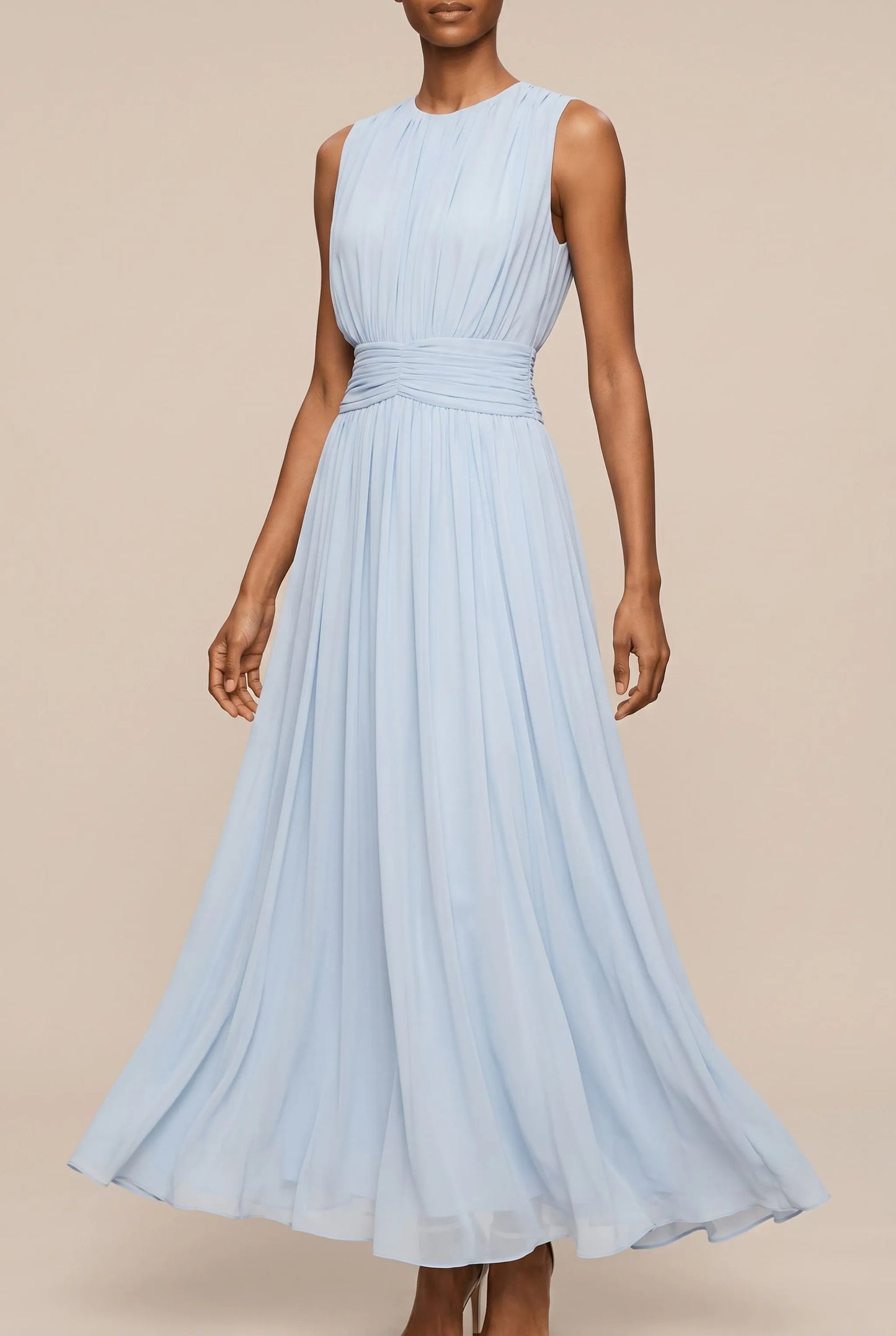 Alys | Ärmelloses Midikleid Mit Raffungen