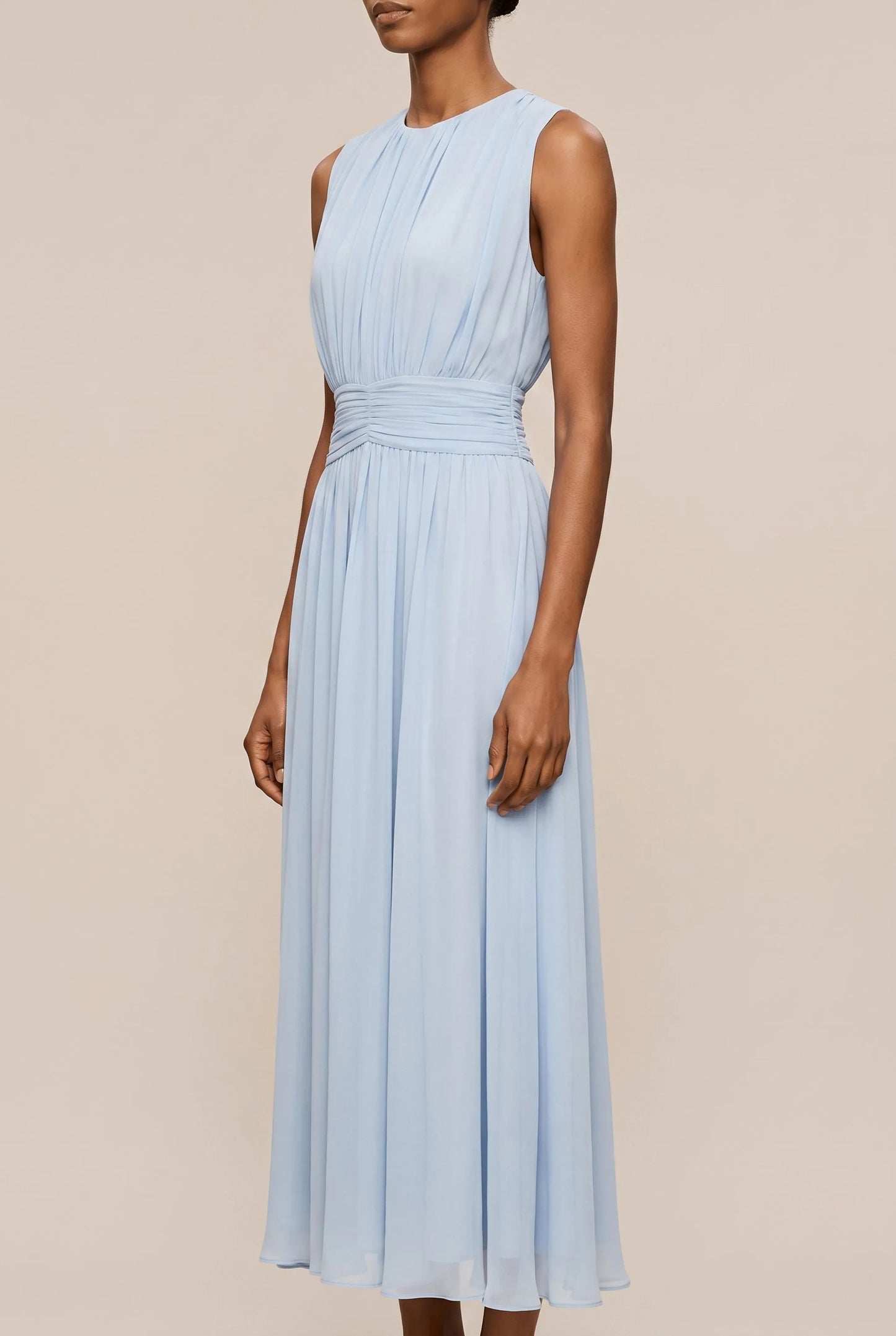 Alys | Ärmelloses Midikleid Mit Raffungen