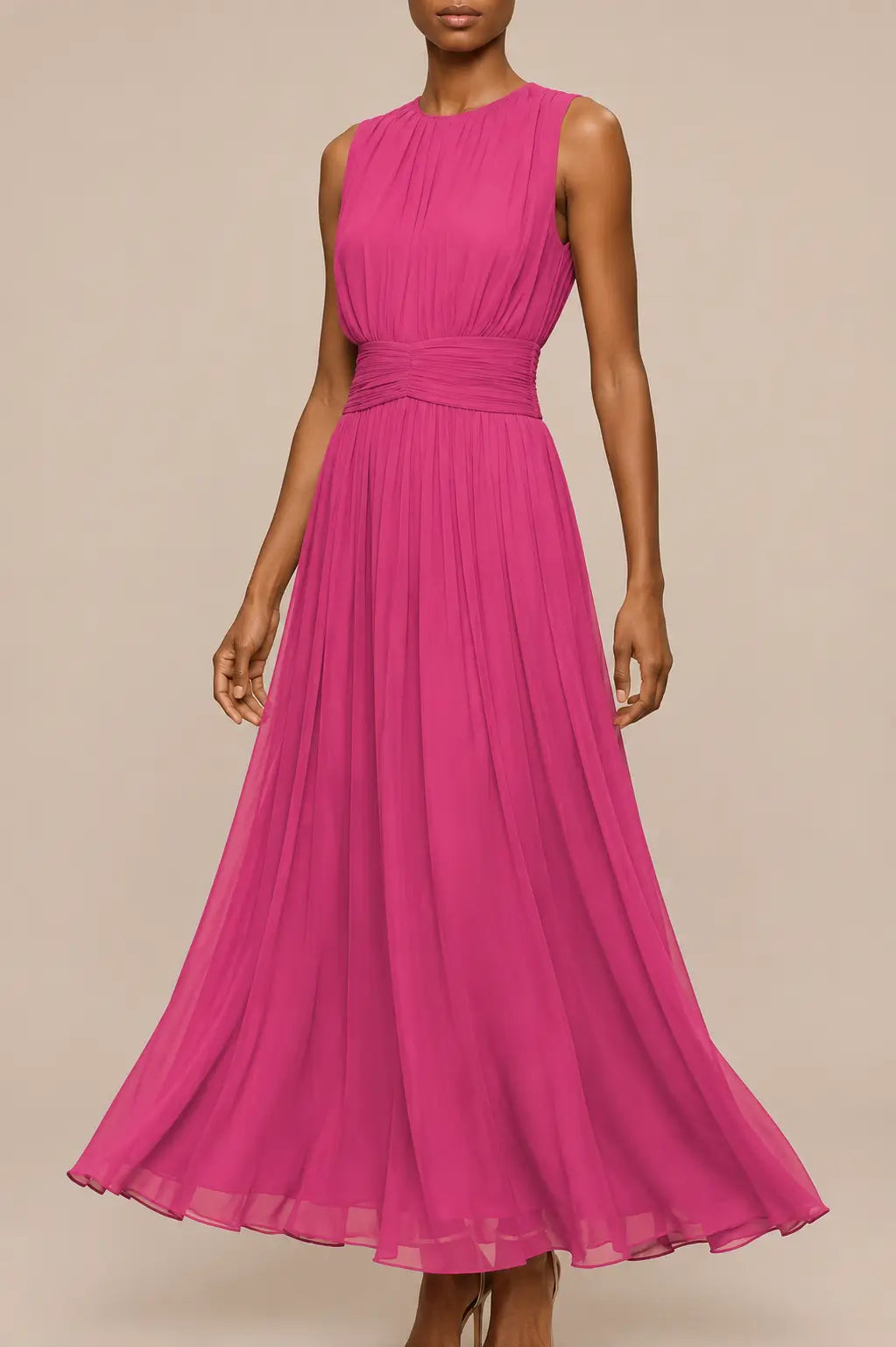 Alys | Ärmelloses Midikleid Mit Raffungen