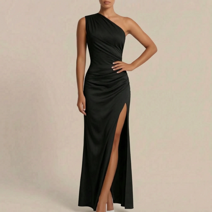 Asymora | Asymmetrisches Maxikleid Mit Fließendem Fall