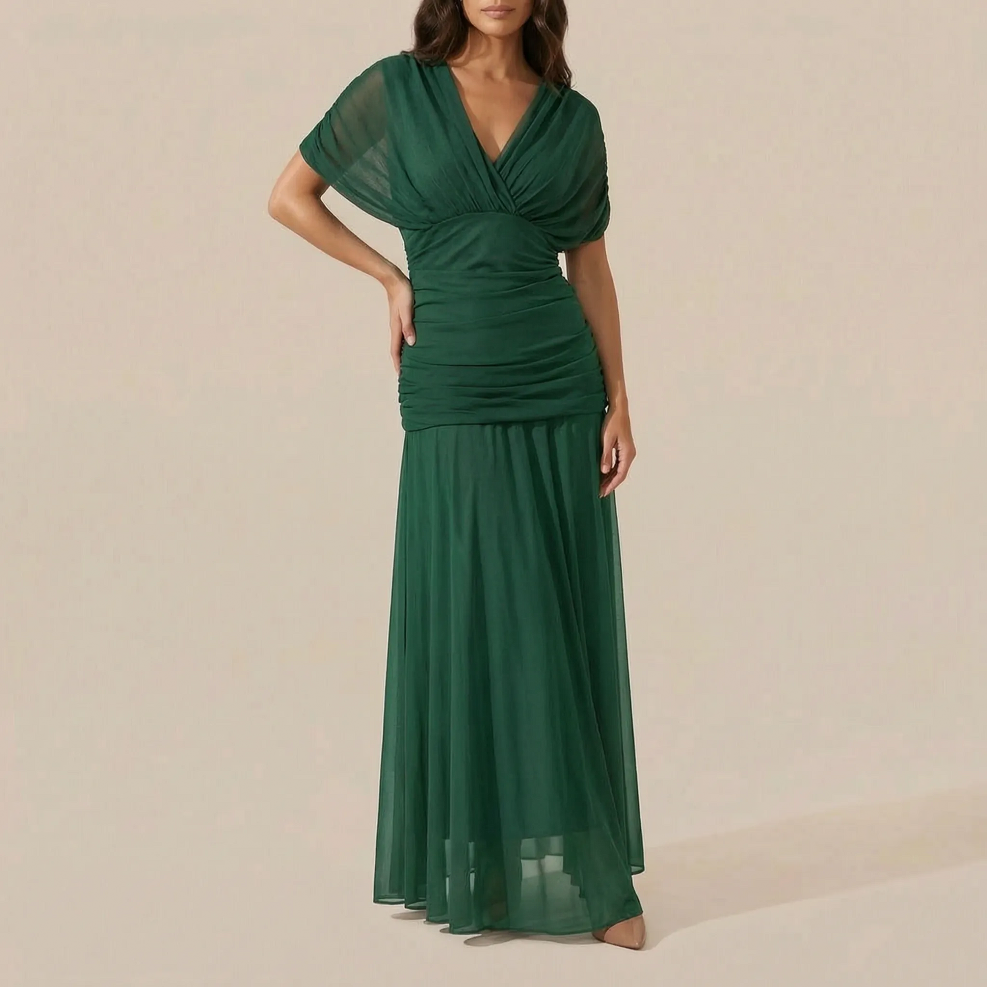 AuraDress | Elegantes Schulterfreies Maxi-Abendkleid