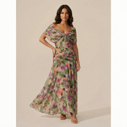 AuraDress | Elegantes Schulterfreies Maxi-Abendkleid