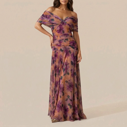 AuraDress | Elegantes Schulterfreies Maxi-Abendkleid