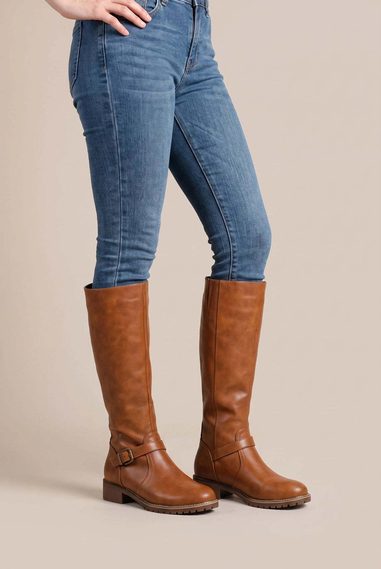 AutumnStride | Braune Kniehohe Damenstiefel