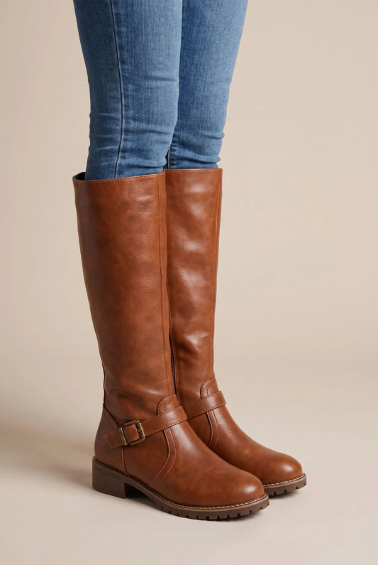 AutumnStride | Braune Kniehohe Damenstiefel