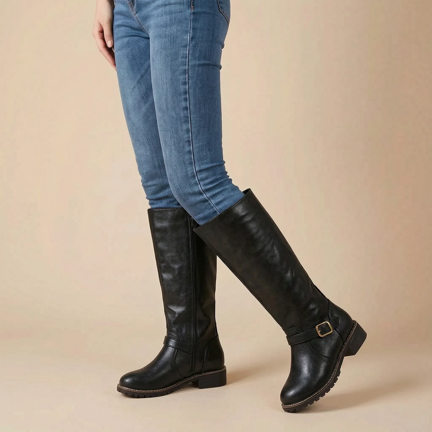 AutumnStride | Braune Kniehohe Damenstiefel