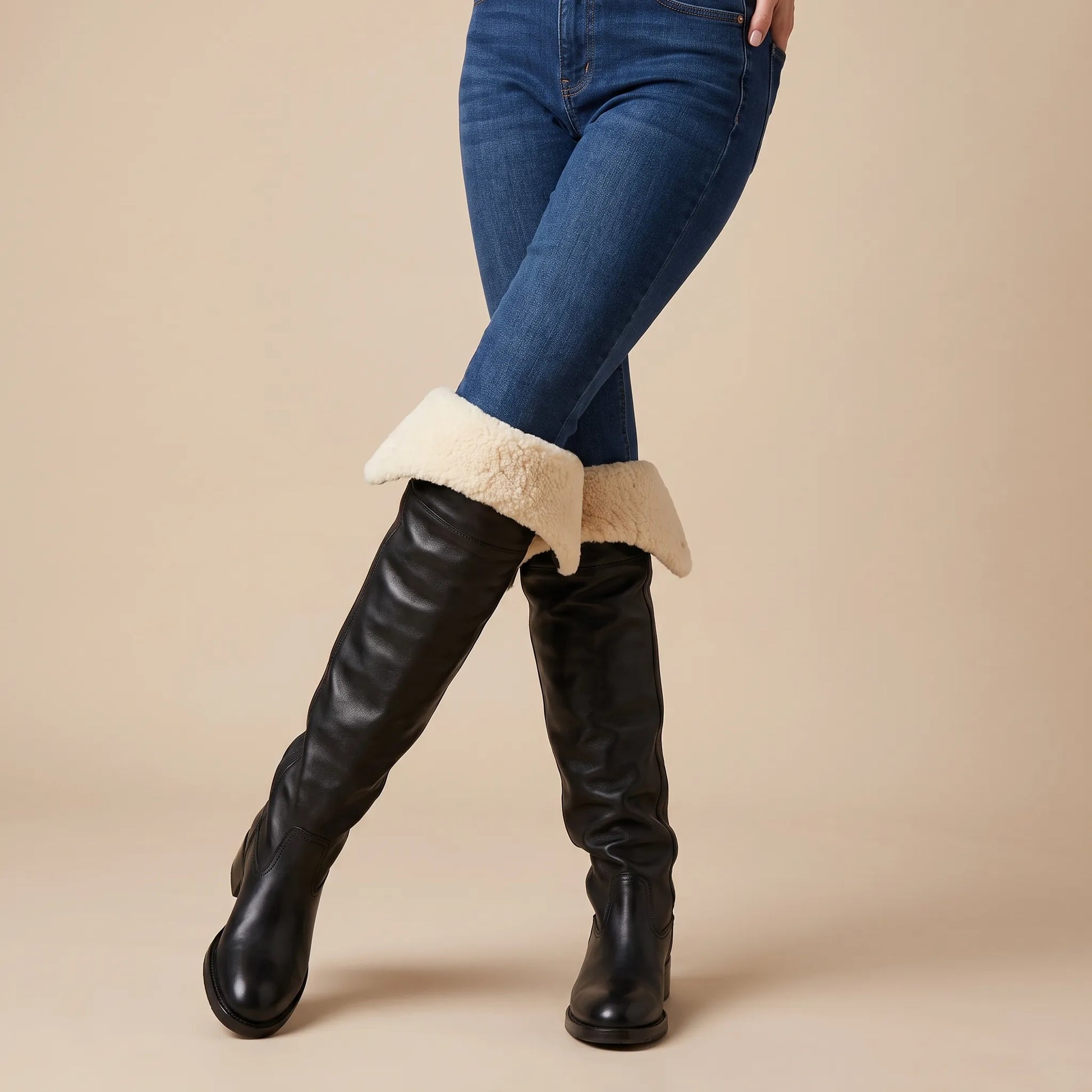 Avenro | Flache Overknee-Stiefel Für Damen