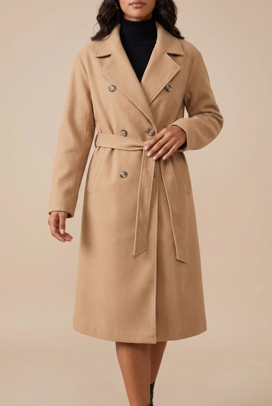 Avery | Klassischer Beiger Damen-Trenchcoat