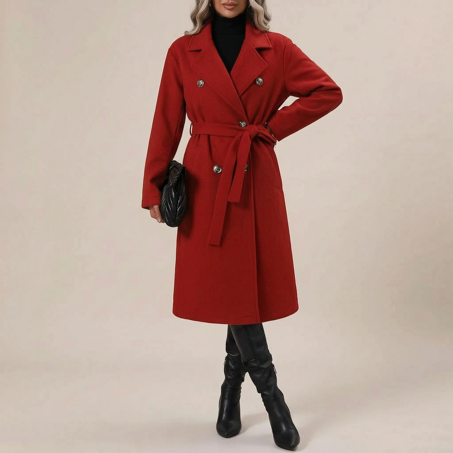 Avery | Klassischer Beiger Damen-Trenchcoat