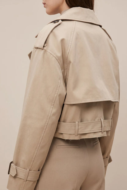 Beigely | Kurzer Trenchcoat Mit Gürtel