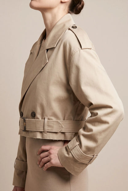 Beigely | Kurzer Trenchcoat Mit Gürtel