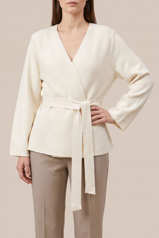 Belthaven | Eleganter Strickblazer Mit Bindegürtel