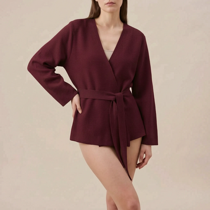 Belthaven | Eleganter Strickblazer Mit Bindegürtel