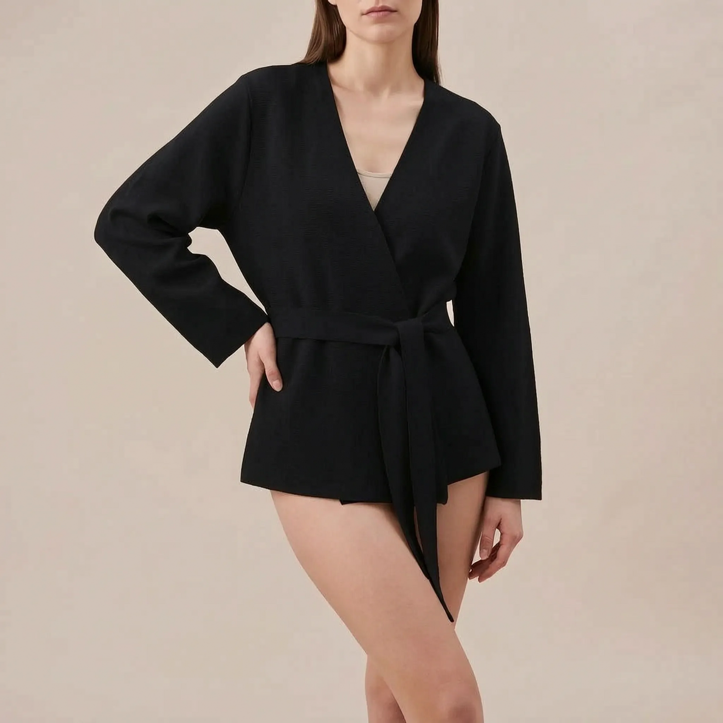 Belthaven | Eleganter Strickblazer Mit Bindegürtel