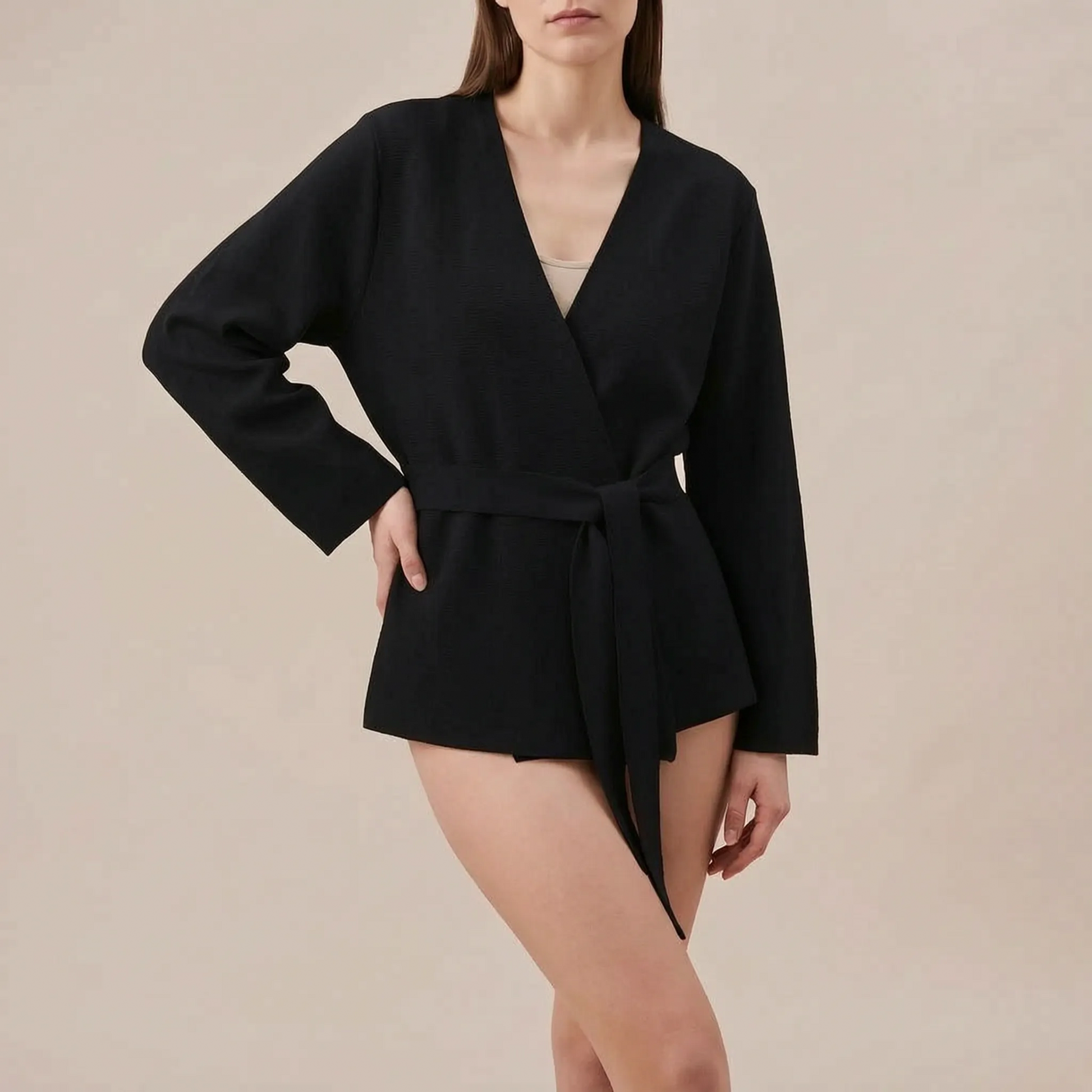 Belthaven | Eleganter Strickblazer Mit Bindegürtel