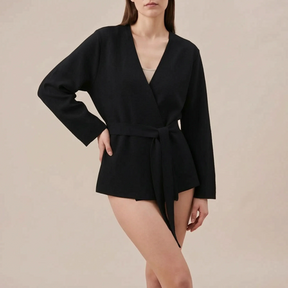 Belthaven | Eleganter Strickblazer Mit Bindegürtel