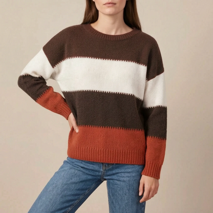 BlockKnit | Gestreifter Oversize Pullover