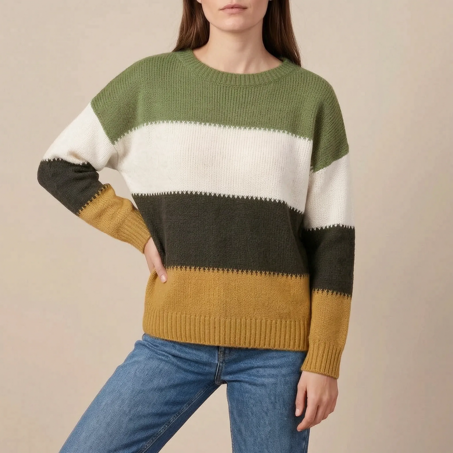 BlockKnit | Gestreifter Oversize Pullover