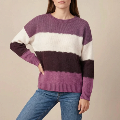 BlockKnit | Gestreifter Oversize Pullover