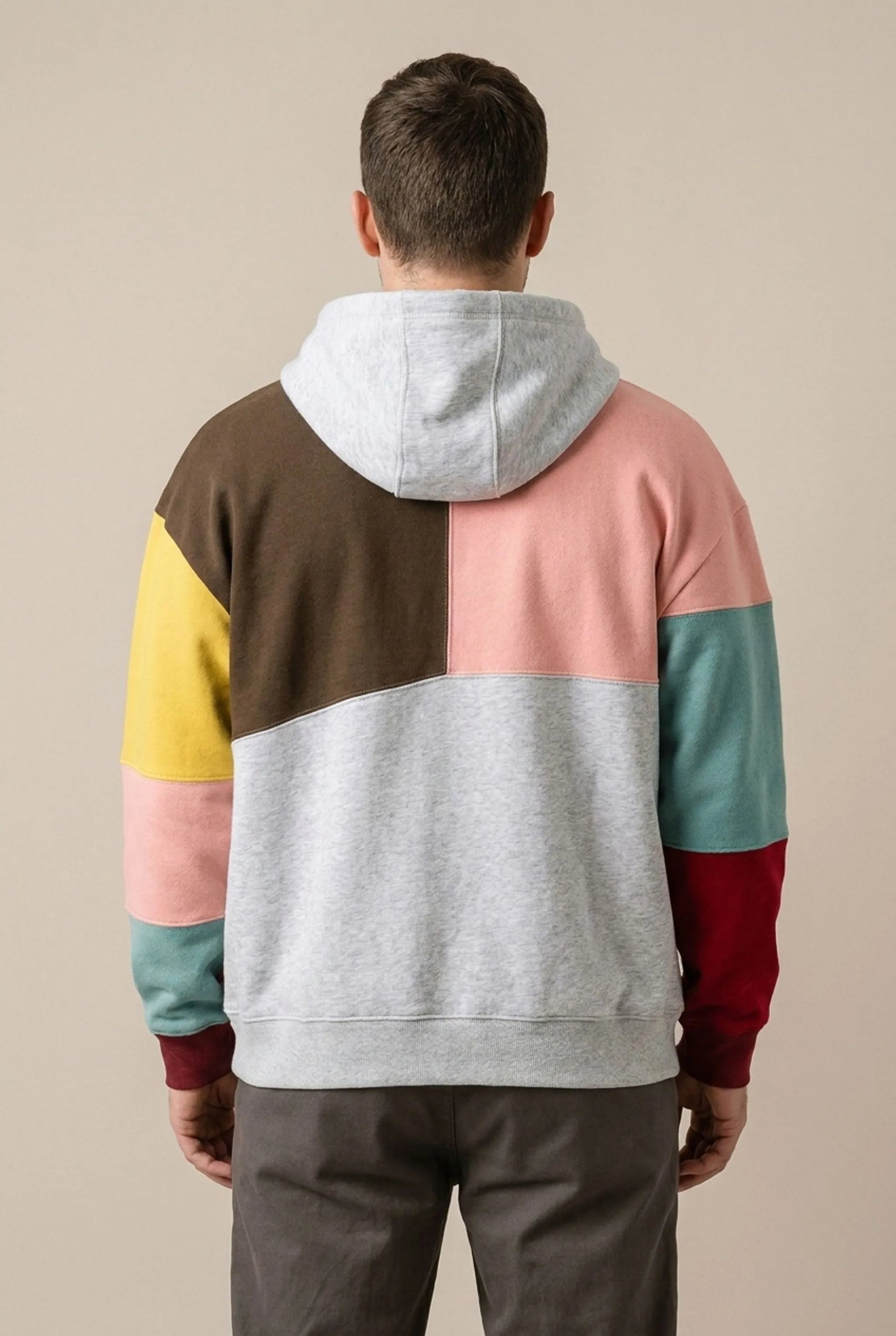 BlockVibe | Locker Geschnittener Color-Block Kapuzenpullover