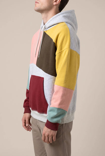 BlockVibe | Locker Geschnittener Color-Block Kapuzenpullover