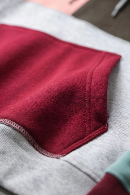 BlockVibe | Locker Geschnittener Color-Block Kapuzenpullover