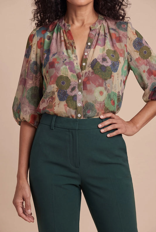 Bloomira | Weit Geschnittene Florale Damenbluse